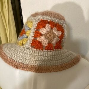 🌈 David and young  crochet granny square winter hat hippy